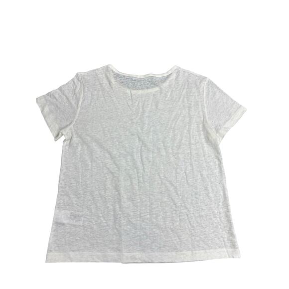 Vince 100% Linen T-Shirt White Women’s L Lightweight Short Sleeve Minimalist Top - Picture 5 of 5